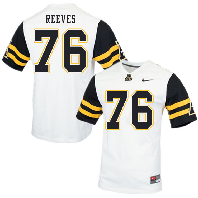 Men #76 Austin Reeves Appalachian State Mountaineers College Football Jerseys Sale-White